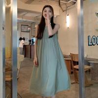 ราคา GF ชุดเดรสแขนยาวผู้หญิงสไตล์เกาหลีกระดุมลำลองผ้าฝ้ายแท้เสื้อ Midi แบบเรียบ (20464956044)