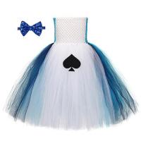 ราคา Alice In Wonderland Costume Girls Ceremonial Dress Ace Role Play Alice Ball Gown Children Fluffy Birthday Party Outfit Clothes (14133051264)