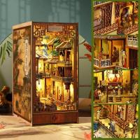 ราคา ชุดซอกหนังสือ DIY 3มิติประดับชั้นหนังสือปริศนาไม้พร้อมไฟเซนเซอร์ LED หนังสือ DIY ชุดประกอบโมเดลบ้านตุ๊กตาจิ๋ว DIY ชุดซอกหนังสือทำจากไม้ชุดที่คั่นหนังสือ3D ที่คั่นหนังสือสำหรับผู้ใหญ่ (19980480038)