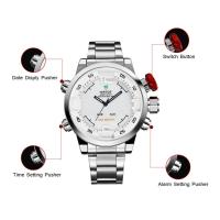 ราคา WEIDE 威得 2309 รุ่นระเบิดกีฬากลางแจ้งเดินป่ากันน้ำนาฬิกา LED นาฬิกาควอตซ์ (14800418819)