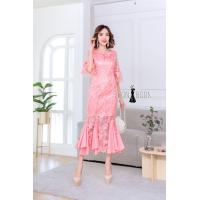 ราคา ชุดออกงาน เดรสลูกไม้แขนกระดิ่ง M 3XL มี3สี ชุดไปงาน ชุดราตรี เดรสยาวออกงาน ชุดคุณแม่ ชุดไปงานกลางคืน ชุดงานบุญ ชุดเดรสยาว สวยๆ เดรสหางปลา BBS (17867118711)