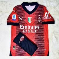 ราคา ชุดบอลเด็ก เอซีมิลาน 2023 2024 ชุดฟุตบอลทีมAC Milanใหม่ล่าสุดครบชุดเสื้อพร้อมกางเกง (20790975884)