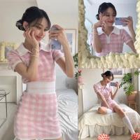 ราคา เสื้อเชิ้ตpoloคอปกเหมือนซงจีอามีเข็มกลัดให้ กระโปรงลายสก๊อต ลายสก๊อตสีชมพู และสีฟ้า น่ารักมาก ขายแยก (20563926990)