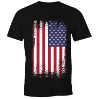 ราคา เสื้อยืดคุณภาพดี เสื้อยืดผ้าฝ้ายพิมพ์ลายธงชาติอเมริกาสำหรับผู้ชาย (20239287293)