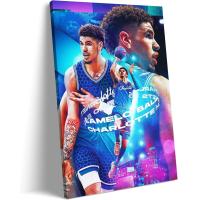 ราคา ตะกร้าศิลปะบนผืนผ้าใบสำหรับติดกำแพงโปสเตอร์บอล Lamelo โปสเตอร์บอล S สำหรับตกแต่งผนังห้องนอนเด็กผู้ชายของขวัญ Emxee Xinch E (20072244434)