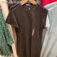 ราคา Uniqlo ชุดเดรสหน้าร้อนใหม่ที่ใส่ในบ้านแบบผูกเอวแขนสั้นแบบมีตัวอักษรผ้าฝ้ายแบบยาวเหนือเข่าชุดเสื้อยืดแขนสั้นมีกระเป๋าที่แนบมา458115 (18731589376)