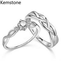 ราคา Kemstone แฟชั่นทองคำขาวชุบ Cubic Z irconia หลายออกแบบเปิดประเภทปรับแหวนคู่ (551802401)