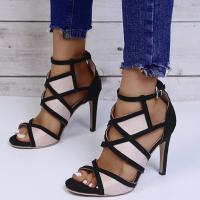 ราคา 2022 Brand Design Women Fashion Opeo Toe Patchwork Colors Thin Heel Sandals Pink Blue Strap Cross High Heel Sandals Dress Shoes (20036716756)