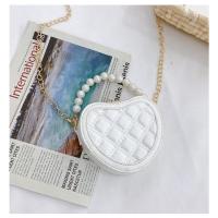 ราคา T Textured Leather Princess Bag Sweet Cute Girl Pearl Handbag Children Messenger Love Mini Change Storage AUG (20120614348)