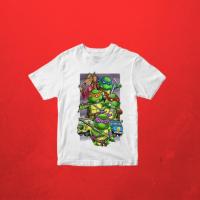 ราคา HOT เสื้อยืด ลาย NINJA TURTLE สีฟ้า และสีขาว สําหรับเด็กผู้ชาย (20456442970)