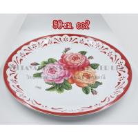 ราคา ถาดเคลือบ ถาดเคลือบลายดอก ขอบเงิน ขนาด40 45 50 ซม (17888437261)