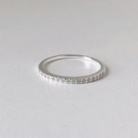 ราคา Winterwinter Jewelry Silver925 แหวนเงินแท้ 925 เพชรครึ่งวง แหวนเพชร cz สไตล์เกาหลี สามารถใส่ได้ทุกวัน (1598844974)