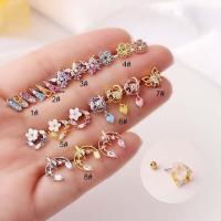 ราคา 1 piece Stainless Steel Colorful Cz Cartilage Piercing Stud Helix Screw Back Earring For Women (17642621701)