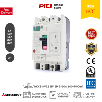 ราคา MITSUBISHI NV32 SV 3P 100 200 500mA เซอร์กิตเบรคเกอร์กันดูด ป้องกันไฟรั่ว ELCB 100 400V (20465012011)