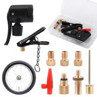 ราคา 9pcs Brass Universal Clip Bicycle Valve Adapter Set AV DV French Football Compressor Ball Needle Pump Head Car Inflatable Nozzle (20384306744)