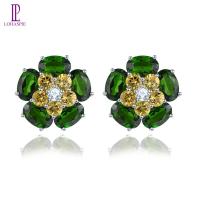 ราคา Lohaspie เครื่องประดับจริง6กะรัตสตั๊ดต่างหูเงิน925ขายธรรมชาติ Chrome Diopside Citrine ต่างหูรูปไข่อัญมณีต่างหูหินผู้หญิงของขวัญเครื่องประดับ (19883527781)