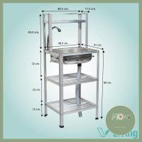 ราคา Vliving ซิ้งค์ล้างจาน อ่างล้างจานอลูมิเนียม 3ชั้น เล็ก มีแพงบนเจาะรู มีก๊อก 87 มาแรง ร้าน PP702 (4299258619)