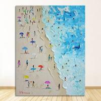 ราคา Seascape มีดภาพวาดภาพวาดสีน้ำมันโปสเตอร์ภาพบนภาพผนังสำหรับห้องนั่งเล่นภาพวาดผ้าใบ Summer Beach (20117343710)