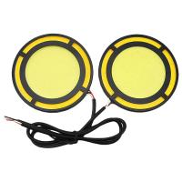 ราคา 2Pcs Car Yellow White Cob Led Daylight Bulb Drl Lamp Daytime Running Fog Light (18970668485)