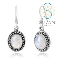 ราคา SUVANI เงินแท้ 92 5 ต่างหูมูนสโตน Moonstone หินสีขาว ทรงวงรี แนววินเทจ ต่างหูห้อย เครื่องประดับเงินแท้ (14390821847)