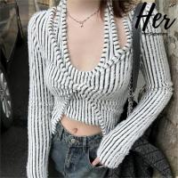 ราคา พร้อมส่ง ครอปแขนยาว ครอปไหมพรม แขนยาวสีขาว สายเดี่ยวสีขาว สายเดี่ยวคล้องคอ เสื้อไหมพรมสาวอวบ เสื้อไปคาเฟ่ 30172 (21114805529)