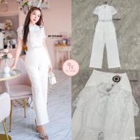 ราคา BT Studio 12 0006 ชุดเซต 2 ชิ้น เสื้อแขนสั้นลูกไม้แมทช์กับกางเกงขายาว (19514206674)