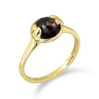 ราคา MIZUCHOL แหวนพลอยเสริมดวงวันอาทิตย์ Lucky Me Brown Smoky Quart Ring (497578858)