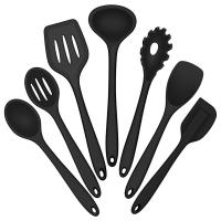 ราคา 6Pcs Black Silicone Cooking Utensils Set Kitchen Nonstick Tools Spatula Ladle Spoon (17772057981)