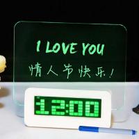 ราคา LED Digital Alarm Clock Backlight Snooze Mute Calendar Desktop Clock LED Despertador Fluorescent with Message Board Table Clocks (11652294160)