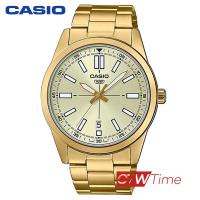 ราคา Casio Standard นาฬิกาข้อมือสุภาพบุรุษ สายแสตนเลส รุ่น MTP VD02G 9EUDF สีทอง หน้าปัดสีทอง (11145212578)