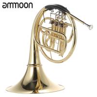 ราคา ammoon Bb Single French Horn 3 Key Brass Gold Lacquer Single Row Split French Horn Wind Instrument with Cupronickel Mouthpiece Carry Case (19644406838)