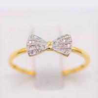 ราคา Happy Jewelry แหวนเพชรของแท้ แหวนโบว์ ทองแท้ 9k 37 5 ขายได้ จำนำได้ ME649 (12301407497)