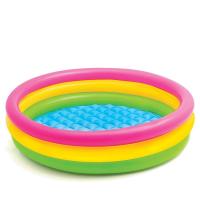 ราคา สระน้ำเป่าลมทรงกลม 3 ชั้น สีสันสดใส ขนาด 114x25 cm พื้นเป่าลมกันกระแทก สระน้ำเป่าลม สระเด็ก สระน้ำ (14449377805)