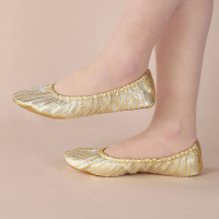 ราคา รองเท้ากรงเล็บแมวรองเท้าเต้นระบำหน้าท้องพื้นนุ่มรองเท้าพลาสติกรองเท้าประสิทธิภาพรองเท้าเต้นอินเดียรองเท้าเต้นสีทองปักเลื่อม (20922790357)