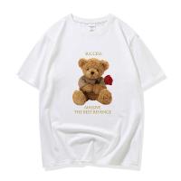 ราคา LD MKL เสื้อยืด คอกลม แขนสั้น ผ้านิ่ม ลายตุ๊กตาหมีถือดอกกุหลาบ เสื้อยืดแฟชั่น สไตล์เกาหลี 9608 เสื้อยืดถูก (16927315850)