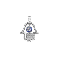 ราคา Silver thai Jewelry จี้เงินแท้ CZ Hamsa Hand Evil Eye Pendant Sterling Silver CZ Hamsa Hand Evil Eye Pendant (20637381431)