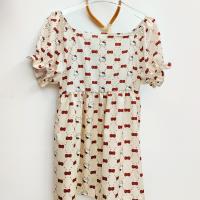 ราคา Kawaii Sanrio Hello Kitty ชุดเดรสเด็กลายการ์ตูนน่ารักแขนสั้นสำหรับเด็กผู้หญิงกระโปรงแขนพองสีชมพูหวาน (20237560602)