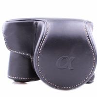 ราคา กระเป๋าหนัง pu ฝากระเป๋ากล้อง รัดสำหรับ Sony Alpha A6000 A6300 Nex6 16 แบบ 50มมเลนส์ 0856 (1398182621)