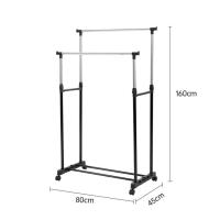 ราคา ราวปรับระดับได้ ราวตากผ้า ราวเเขวนผ้ามีล้อ ราวแขวนผ้า ราวตากผ้าปรับระดับได้ 2ชั้น แขวนเสื้อผ้าได้เยอะ รับน้ำหนักได้ดี ราวตากผ้ามีล้อ (17935361175)