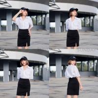 ราคา เสื้อเชิ้ตนักศึกษา แขนสั้น ผ้าไมโคร ผ้านิ่มขาวนวล ขาวโอโม่ เสื้อนักศึกษาหญิง (18666653613)