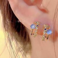 ราคา ราคาต่อคู่ ต่างหู Blue blink ต่างหูห่วงเพชร Burwoodstore (20503464501)