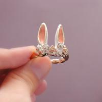 ราคา แหวนรูปหูกระต่ายแนวพังก์สำหรับผู้ชายโลหะปรับขนาดได้เปิดแนวกระต่ายรูปสัตว์แนววินเทจ (17389329826)
