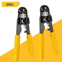 ราคา Deli คีมปอกสายไฟ 8 นิ้ว ชุดคีมย้ำสายไฟ คีมย้ำวงล้อ คีม คีมย้ำสายไฟ Wire Cutter (16891674053)