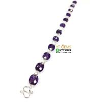 ราคา สร้อยข้อมืออเมทิสต์ สร้อยข้อมือเงินแท้ พลอยอเมทิสต์ cz YTG 8666 (17447790879)