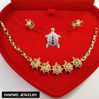 ราคา Inspire Jewelry ชุดเซ็ทเต่านพเก้า สร้อยข้อมือเต่านพเก้า จี้เต่านพเก้า พร้อมต่างหูเต่านพเก้า สวยหรู ตัวเรือนหุ้มทองแท้ 100 24K พรเก้าประการ (160981371)