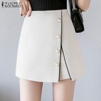 ราคา Stock Korean Style Women High Waist Patchwork Short Skirt A Line Mini Dress Casual Party Skirts 2 Popular (20904532929)