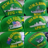 ราคา หมวกเรือ หมวกปักลายเรือรบ หมวกแก๊ป หมวกทหารเรือ มีช่อมะกอก หมวกแฟชั่น Freesize ปรับได้ สีแดง ดำ กรมท่า น้ำเงิน ครีม (13979947468)