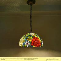 ราคา ทิฟฟานี่ฐานเหล็กเพดานกระจกสีหลากสี Lampu Gantung Ruang Tamu ตุรกีขนาด40ซม โคมไฟแขวนสำหรับร้านคาเฟ่บาร์บ้าน (18614508202)