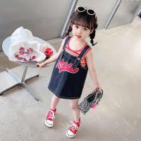 ราคา WANDER ชุดเดรสเด็กผู้หญิง กระโปรงเอี๊ยมยีนส์ การพิมพ์ตัวอักษรแฟชั่นเกาหลี ชุดกระโปรงยีนส์เจ้าหญิงเด็กผู้หญิง เสื้อกั๊ก2ชิ้น2385 (19933098026)