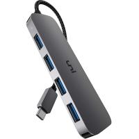 ราคา uni USB C to USB Hub 4 Ports Aluminum USB Type C to USB Adapter with 4 USB 3 0 Ports Thunderbolt 3 to Multiport USB 3 0 Hub Adapter for MacBook Pro Air 2020 2019 iPad Pro Dell Chromebook and more 0 6F